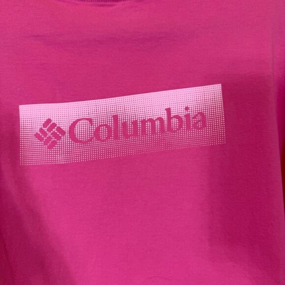 Columbia Pink Short Sleeve Cropped Tee Vibrant Casual Comfort, Size 2X - Picture 6 of 6